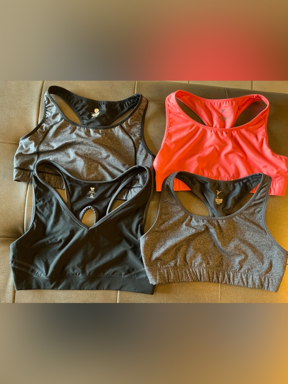 Old Navy Active Sports Bras XL 4-Piece Racerback Workout Bundle